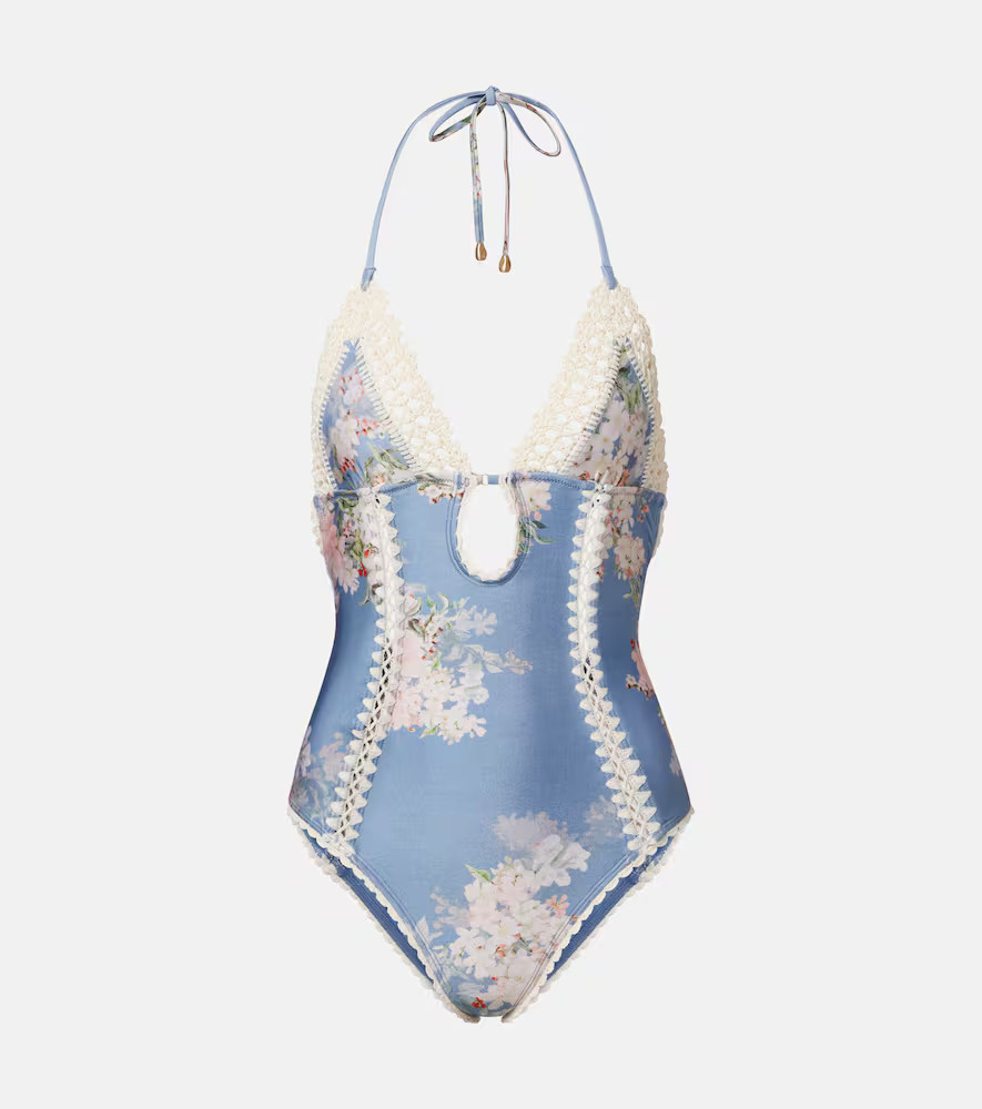 Zimmermann Cascadian crochet keyhole cutout swimsuit | Mytheresa (US/CA)