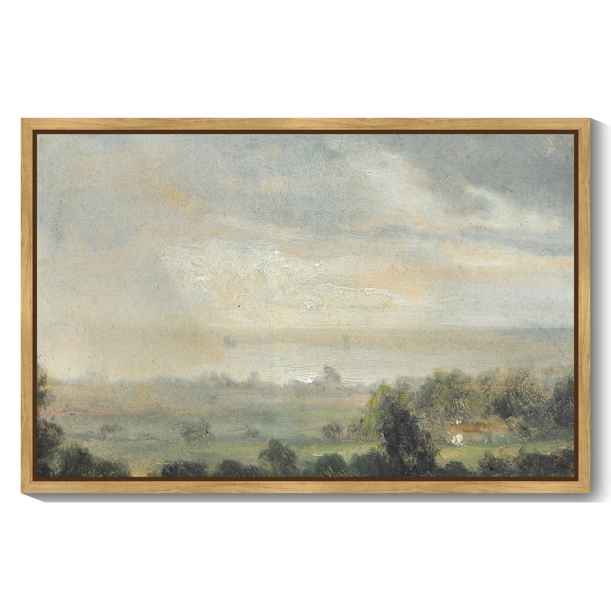 Drsoum Vintage Landscape 16x24in Natural Framed Canvas Wall Decor Retro Rustic Village Prints Mod... | Walmart (US)