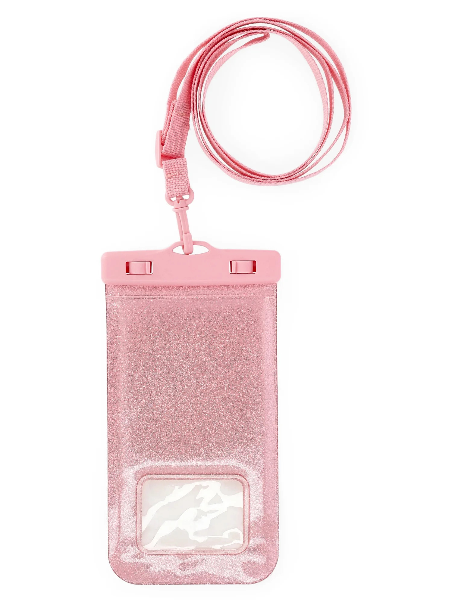 No Boundaries Women's Beach Water Resistant Phone Pouch, Pink Lemonade Glitter | Walmart (US)