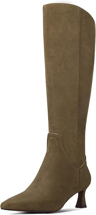 Knee High Boots for Women Campus Wide Calf Boots Pull On | Square Toe Chunky Block Chunky Low Hee... | Amazon (US)