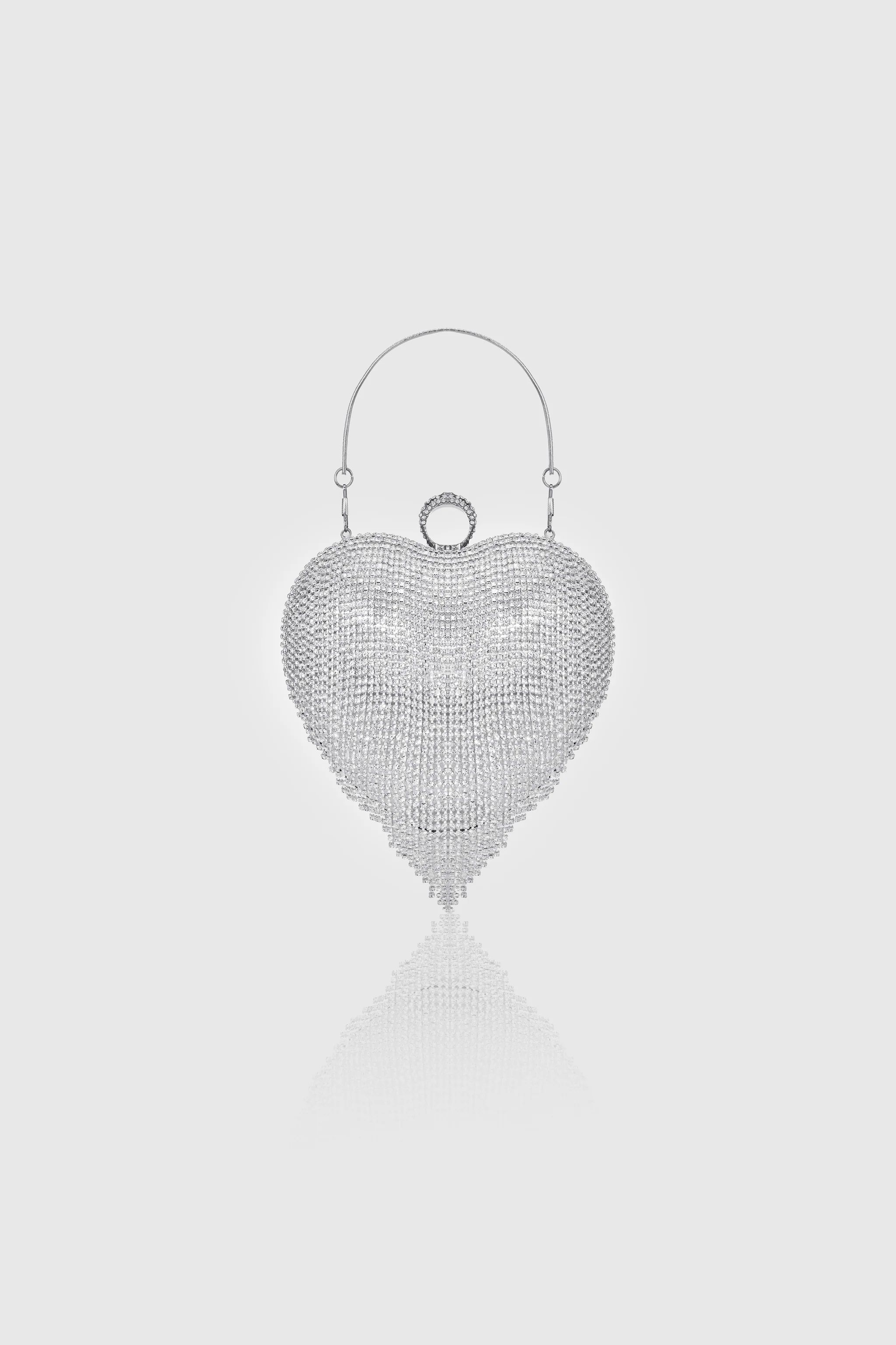 Shop Handbags - Heart Shape Rhinestone Tassel Clutch | BABEYOND | BABEYOND