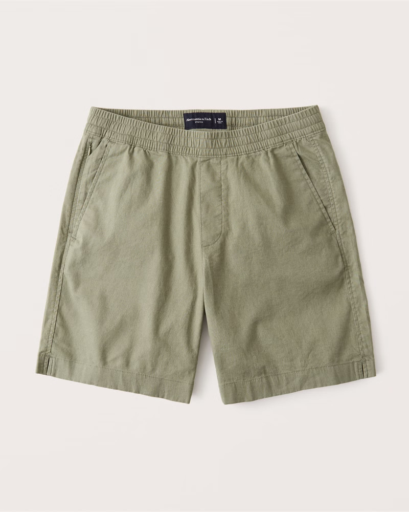 Stretch Linen Pull-On Shorts | Abercrombie & Fitch (US)