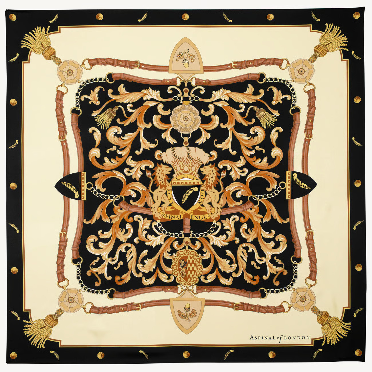 Aspinal Signature Shield Silk Scarf

        
            
            Black Pure Silk | Aspinal of London