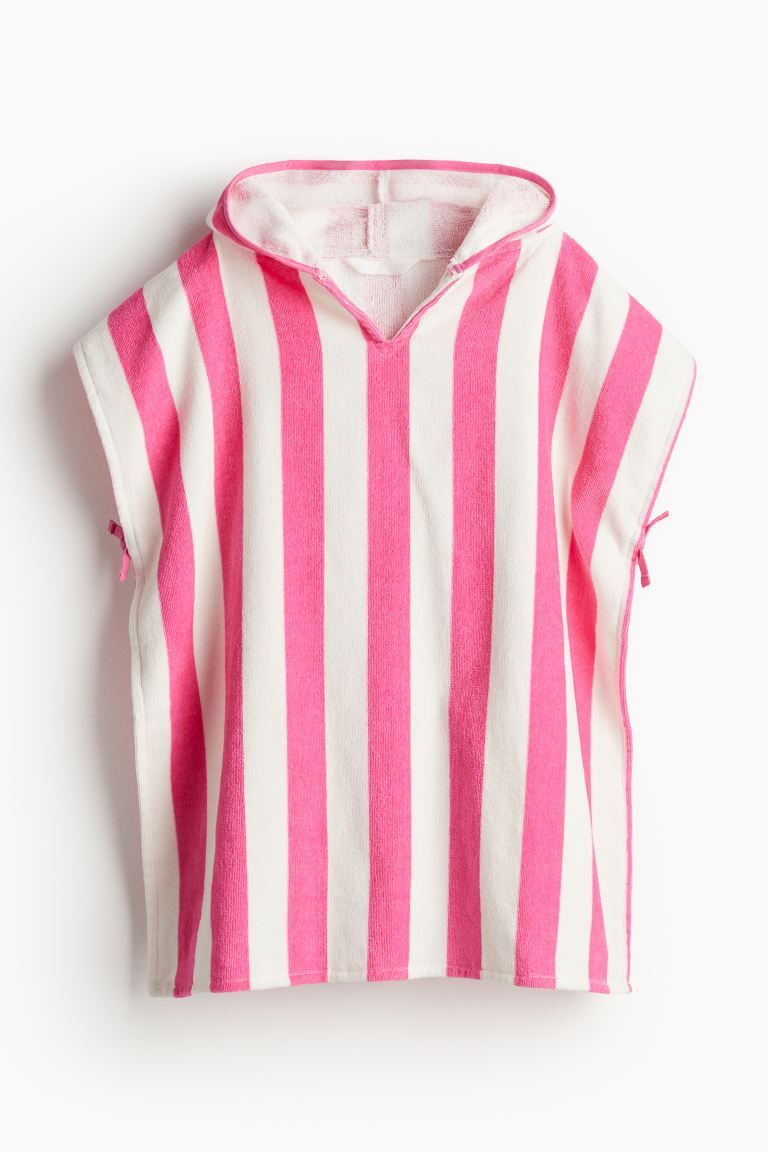 Patterned Poncho Towel - Hot pink/striped - Home All | H&M US | H&M (US + CA)