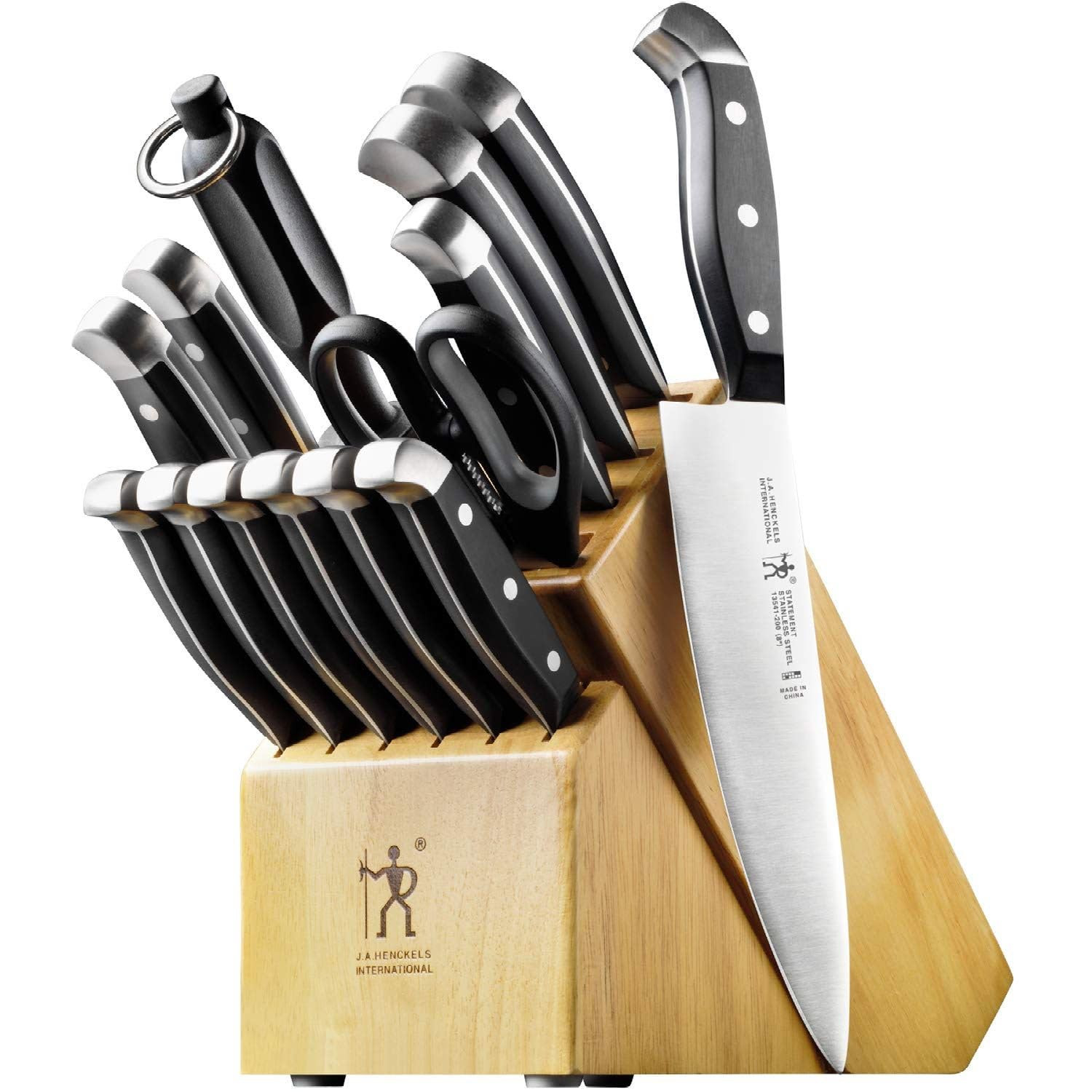 HENCKELS Premium Quality 15-Piece Knife Set with Block, Razor-Sharp, German Engineered Knife Informed by over 100 Years of Masterful Knife Making, Lightweight and Strong, Dishwasher Safe | Amazon (US)