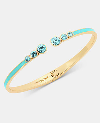 Color Crystal & Inlay Open Bangle Bracelet | Macy's