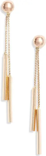 14K Gold Double Bar Drop Earrings | Nordstrom