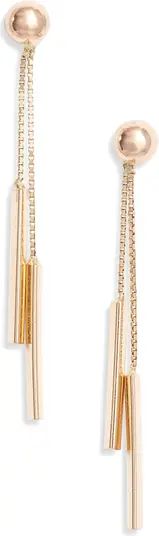 14K Gold Double Bar Drop Earrings | Nordstrom