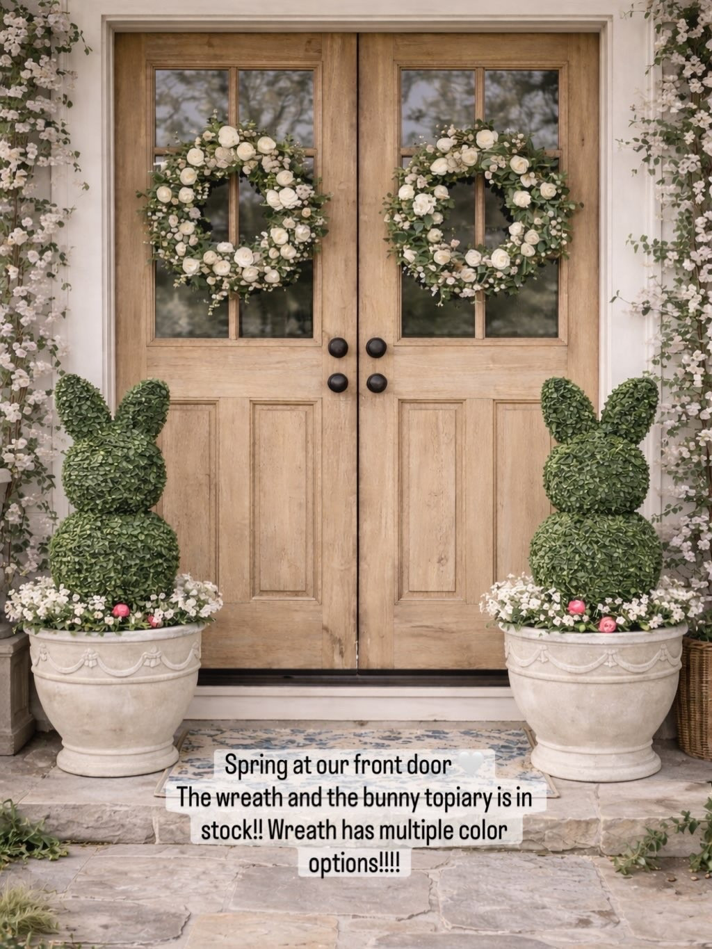 Obsessed with this spring porch! The wreath come is multiple colors !! Giving me European cottage vibes !! 

#LTKSeasonal #LTKHome