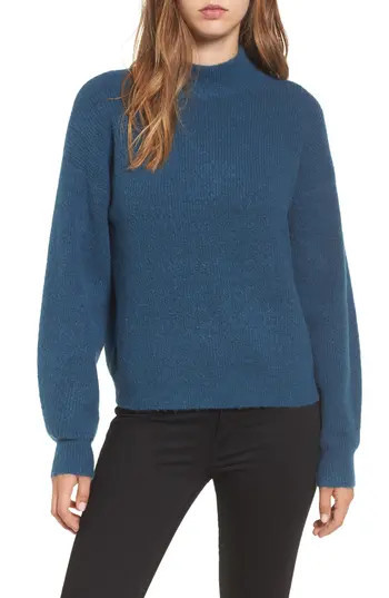 Women's Leith Cozy Ribbed Pullover, Size X-Small - Blue | Nordstrom