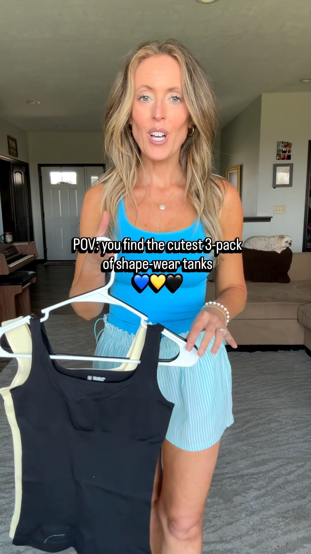 This 3 pack of shapes wear tanks is so good and I’m loving the colors! 🩵 With tummy control these tanks hold you in but are still comfortable at the same time! Wearing a small.

Shape wear tops, blue tank top, tummy control tops, 3 pack of tops, striped blue shorts, mom style, casual style, layering basics

#LTKootd #LTKMidsize