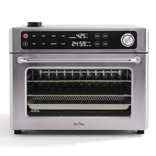Our Place Wonder Oven Pro | 8-in-1 Digital Air Fryer & Countertop Oven with Basket, Rack, Pan & Tray | 3-Rack, 32 QT - Air Fry, Toast, Roast, Bake, Reheat, Broil, Proof & Dehydrate | Stainless Steel | Amazon (US)