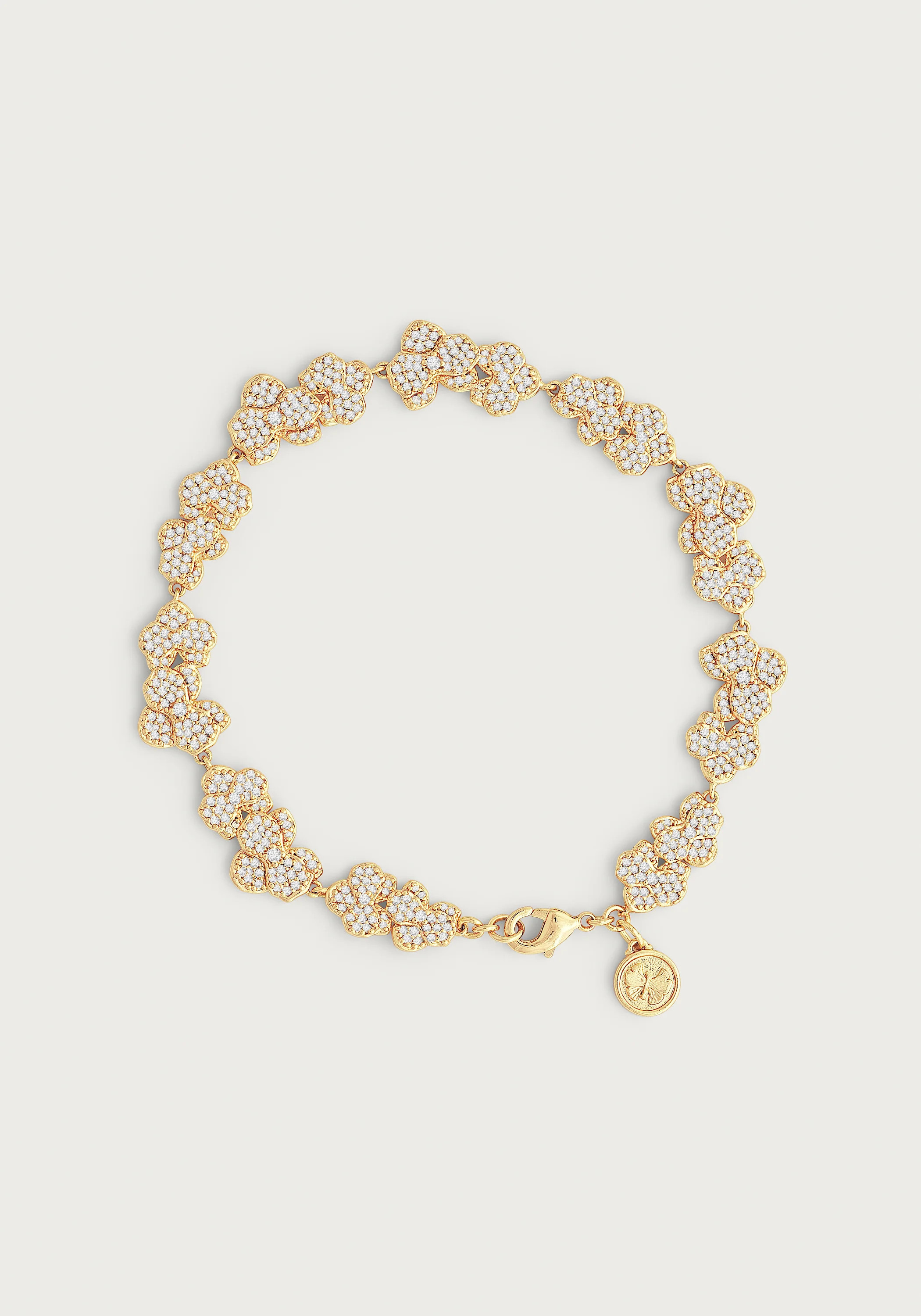 Orchid White Pavé Tennis Bracelet, Gold | Anabel Aram