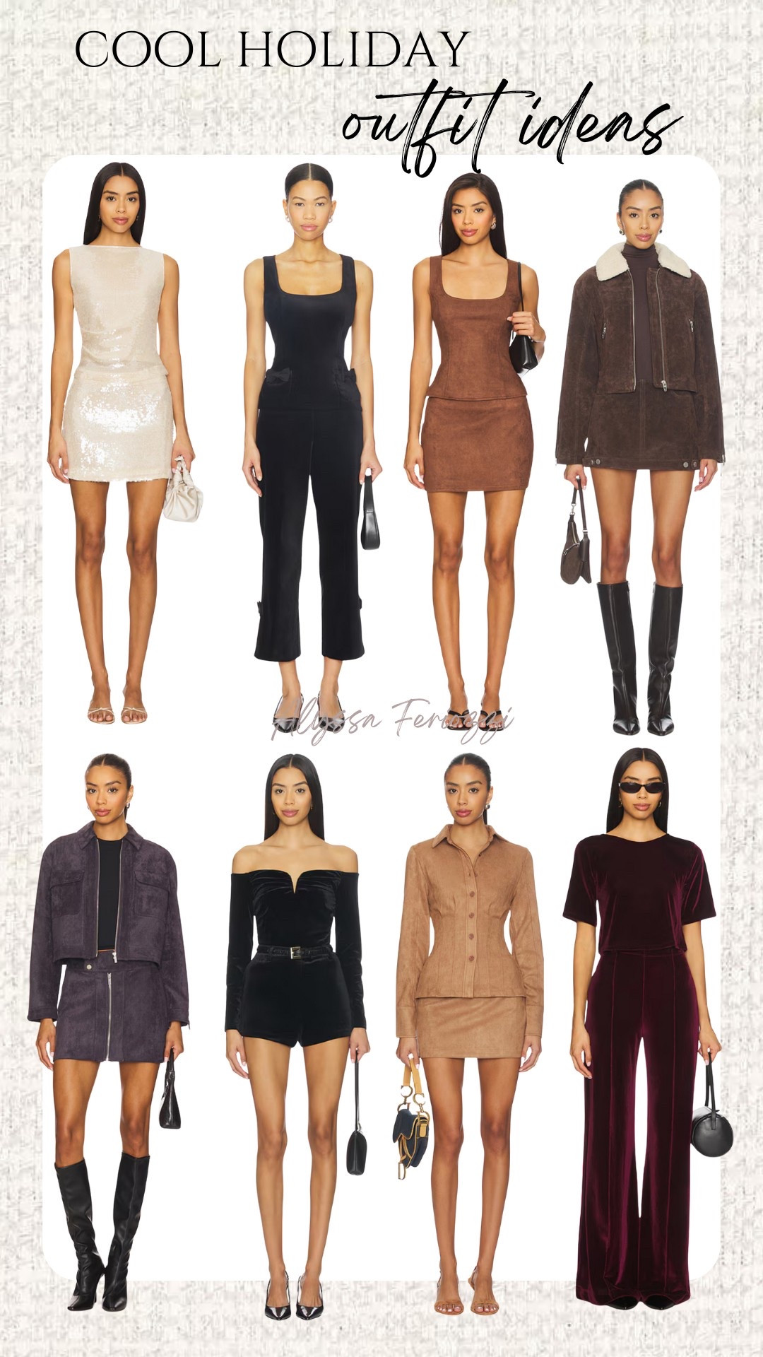 Cool holiday outfits that aren't typical red or green! Loving brown and suede sets! 

Cool holiday outfit
#holidayoutfit
#christmasoutfit
#christmasparty
#holidayparty
#winterfashion
#ootd


#LTKootd #LTKHoliday #LTKSeasonal