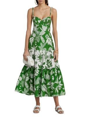 Farm Rio Forest Soul Mix Midi-Dress on SALE | Saks OFF 5TH | Saks Fifth Avenue OFF 5TH