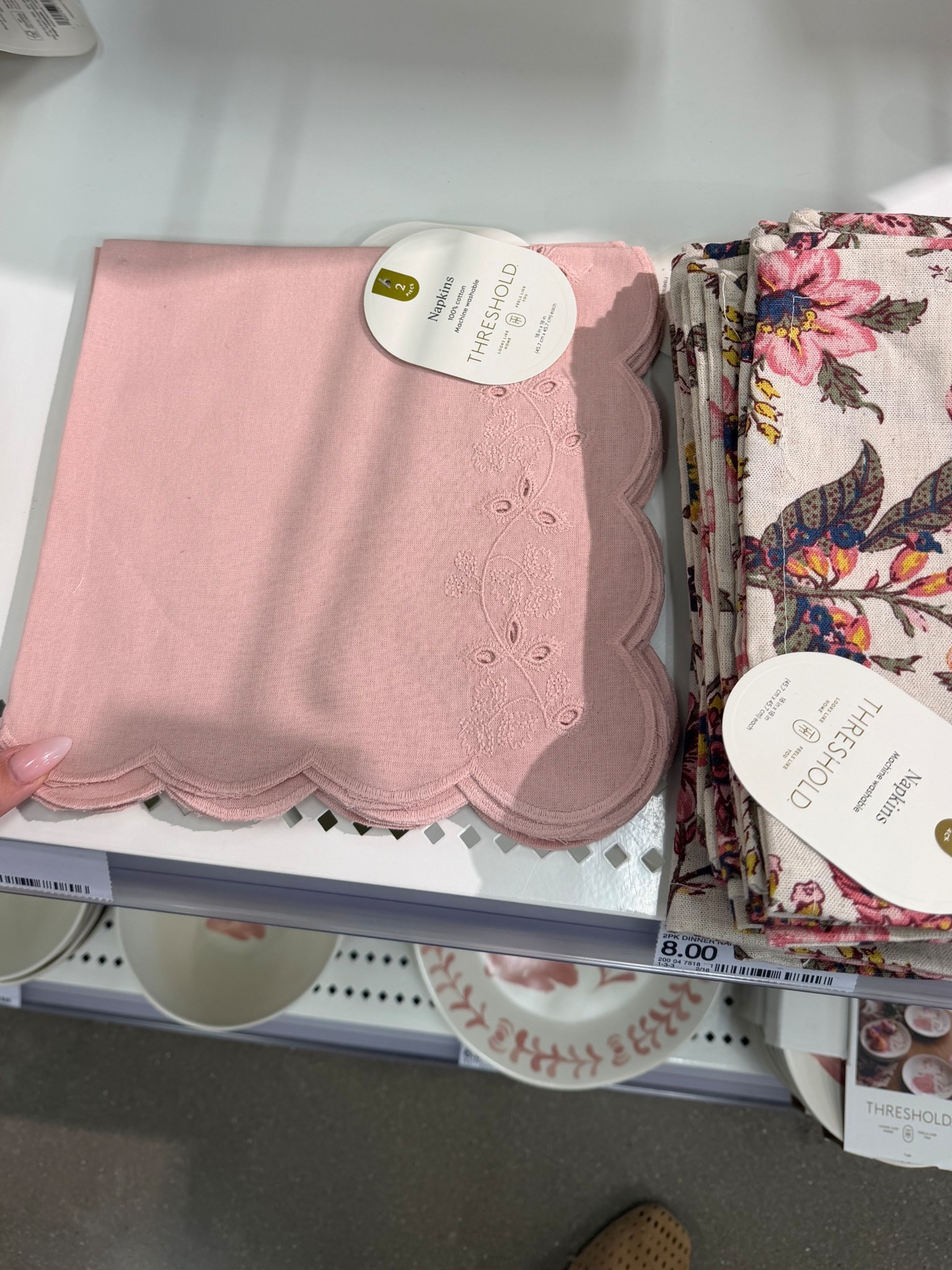 these scalloped pink napkins are so pretty

I love a soft detail like this on a spring table. The scalloped edge and embroidery make them feel elevated but still simple. They’d be so pretty layered with the bunny plates or even with white dishes for Easter.

$8 and such an easy way to dress up a place setting.

target easter decor, pink scalloped napkins, spring table decor, easter tablescape ideas, hosting essentials, feminine table styling

#LTKHome #LTKOver40 #LTKSeasonal