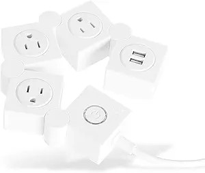 iJoy Rotating Surge Protector- 3 AC Outlets and 2 USB Charging Ports with 5 Ft Extension Cord- Po... | Amazon (US)
