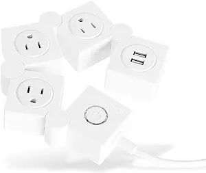 iJoy Rotating Surge Protector- 3 AC Outlets and 2 USB Charging Ports with 5 Ft Extension Cord- Po... | Amazon (US)