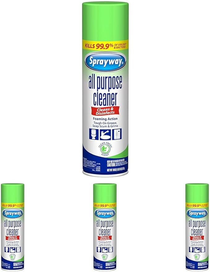 Sprayway SW5002R All Purpose Disinfectant Cleaner, Foaming Action, 19 Ounce (Pack of 4) | Amazon (US)