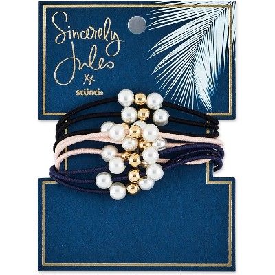 Sincerely Jules by Scünci Knotted Elastics With Beads And Pearls -3pk | Target