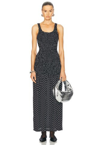 RABANNE Polka Dot Dress in Small Black Dots - Black. Size 40 (also in ). | FWRD 