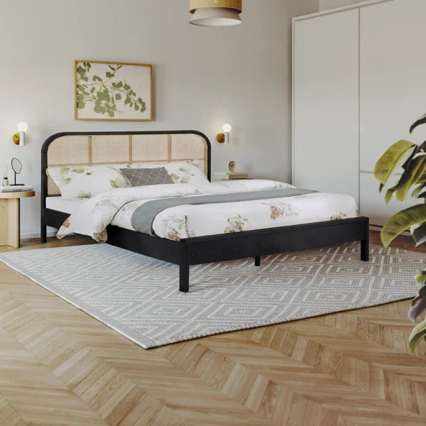 Solid Wood Cane Platform Bed | Wayfair North America