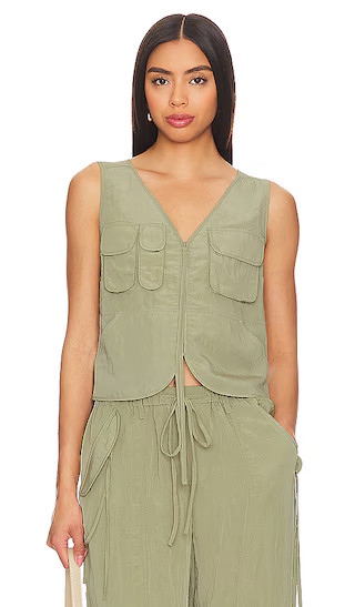 Sojinita Cargo Vest Top in Sage | Revolve Clothing (Global)