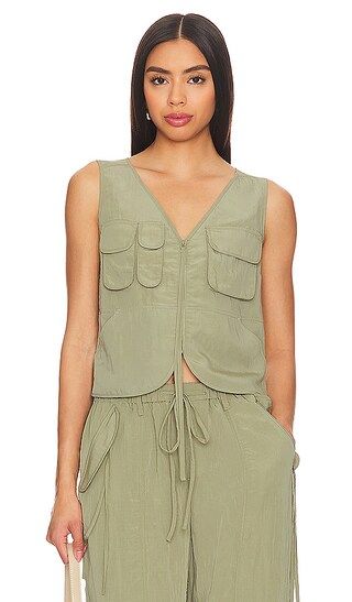 Sojinita Cargo Vest Top in Sage | Revolve Clothing (Global)