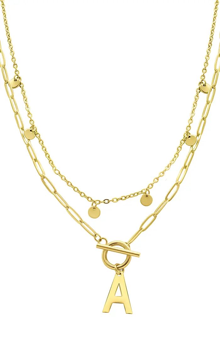 Initial Pendant Layered Chain Necklace | Nordstrom Rack