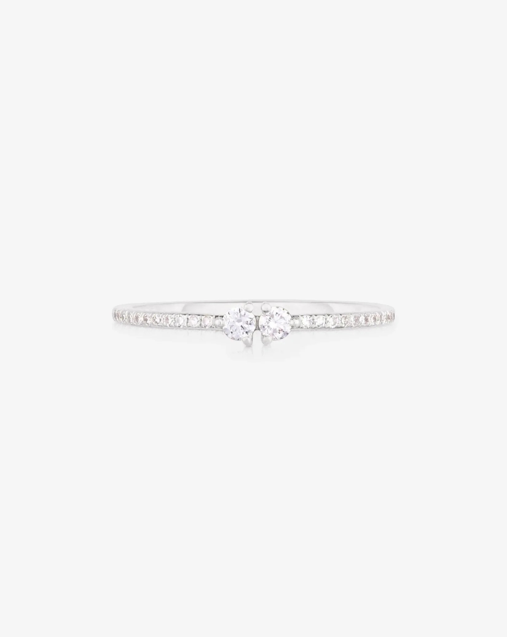 Twin Diamond Ring - 14k White Gold / 2 | Ring Concierge