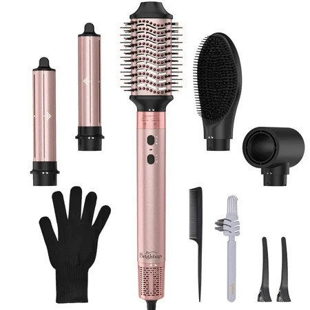 Brightup Air Styler Professional Hair Dryer Brush with RPM High-Speed Negative Ionic Blow Dryer Auto Wrap Curlers Multi Hair Styler for Fast Drying Styling Curling Straightening Volumizing C30 | Walmart (US)