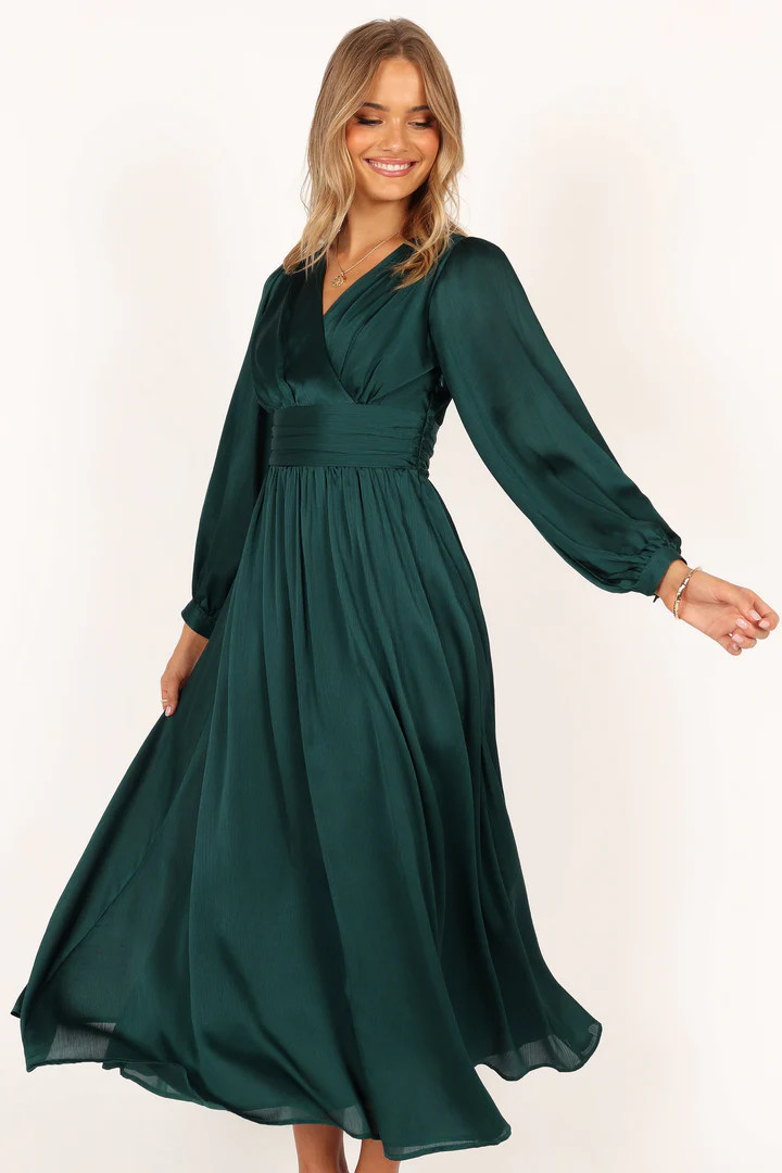 Bethanny Long Sleeve Maxi Dress - Emerald | Petal & Pup (US)