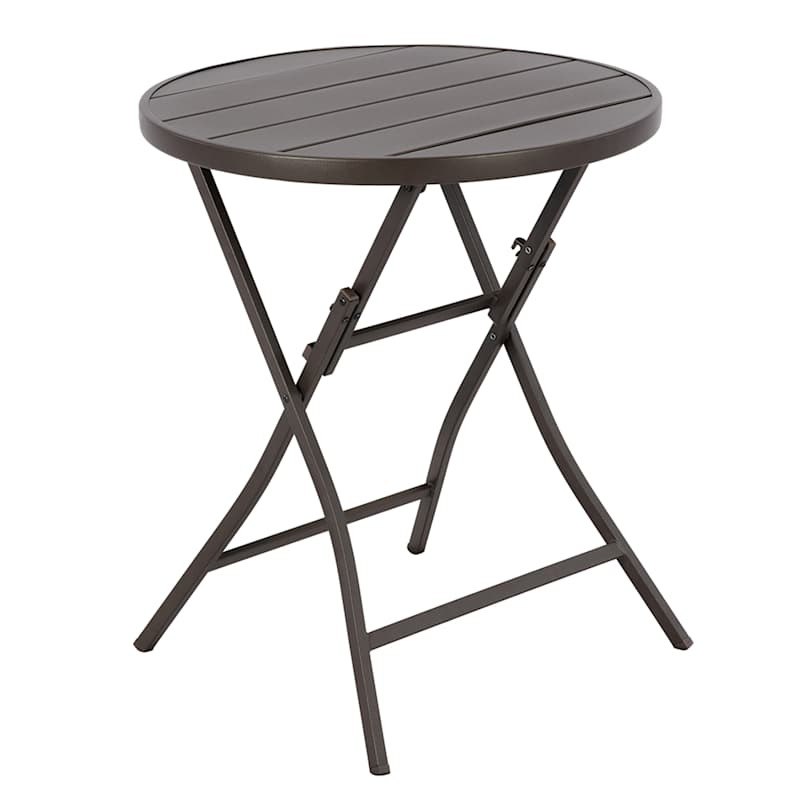 Metal Patio Folding Table, Brown | At Home