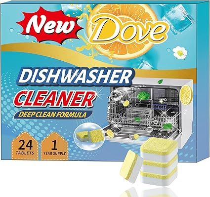 Dishwasher Cleaner and Deodorizer Tablets, 24 Pack Deep Clean Dishwasher Cleaner for 12 Months Su... | Amazon (US)