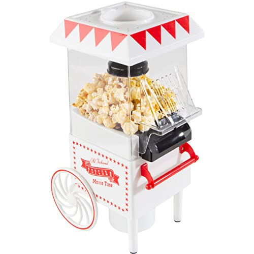 Air Popper Popcorn Maker - 6-Cup Vintage Style Oil Free Countertop Popcorn Machine with Measuring Cap - Movie Night Supplies by Great Northern Popcorn (White) | Amazon (US)