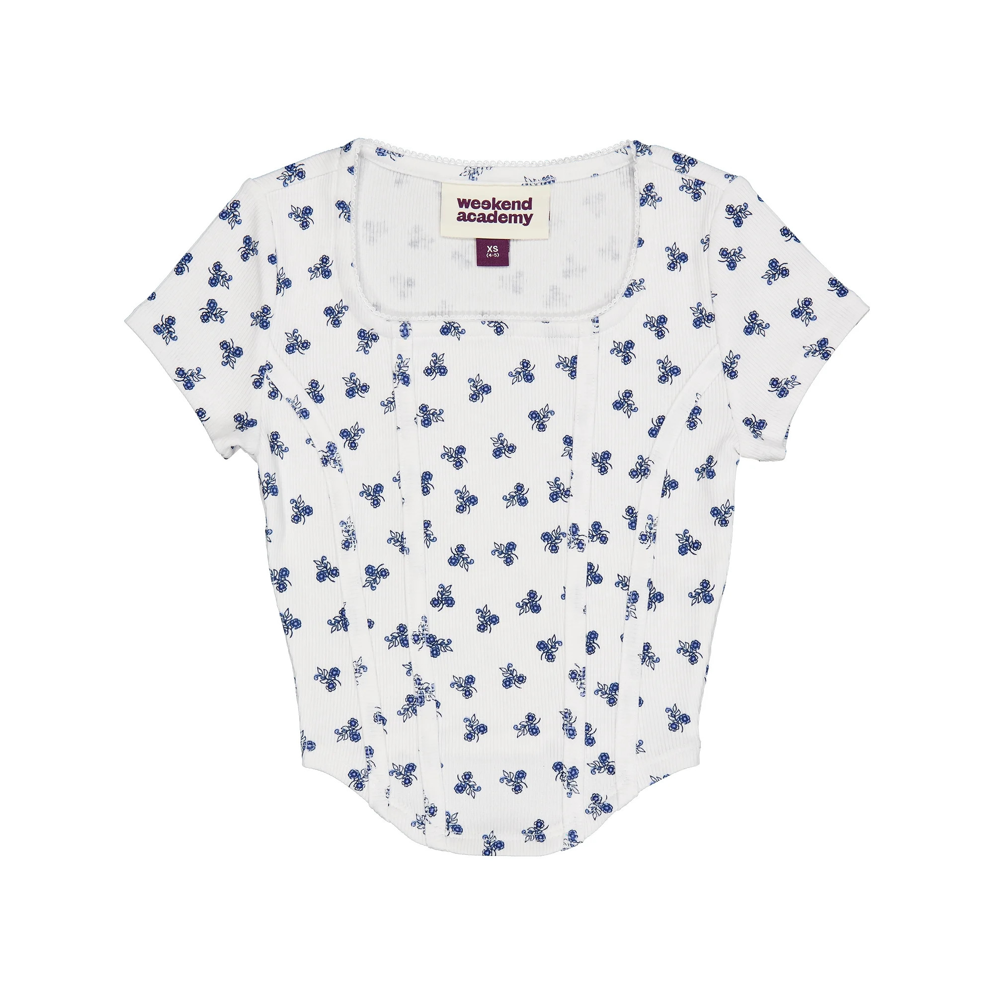 Weekend Academy Girls Short Sleeve Corset Top, Sizes 4-18 | Walmart (US)