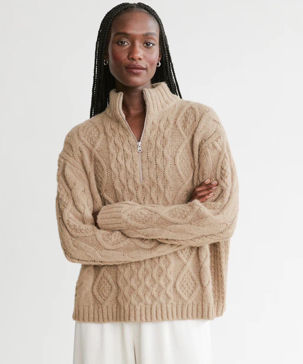 Cable Half Zip | Jenni Kayne