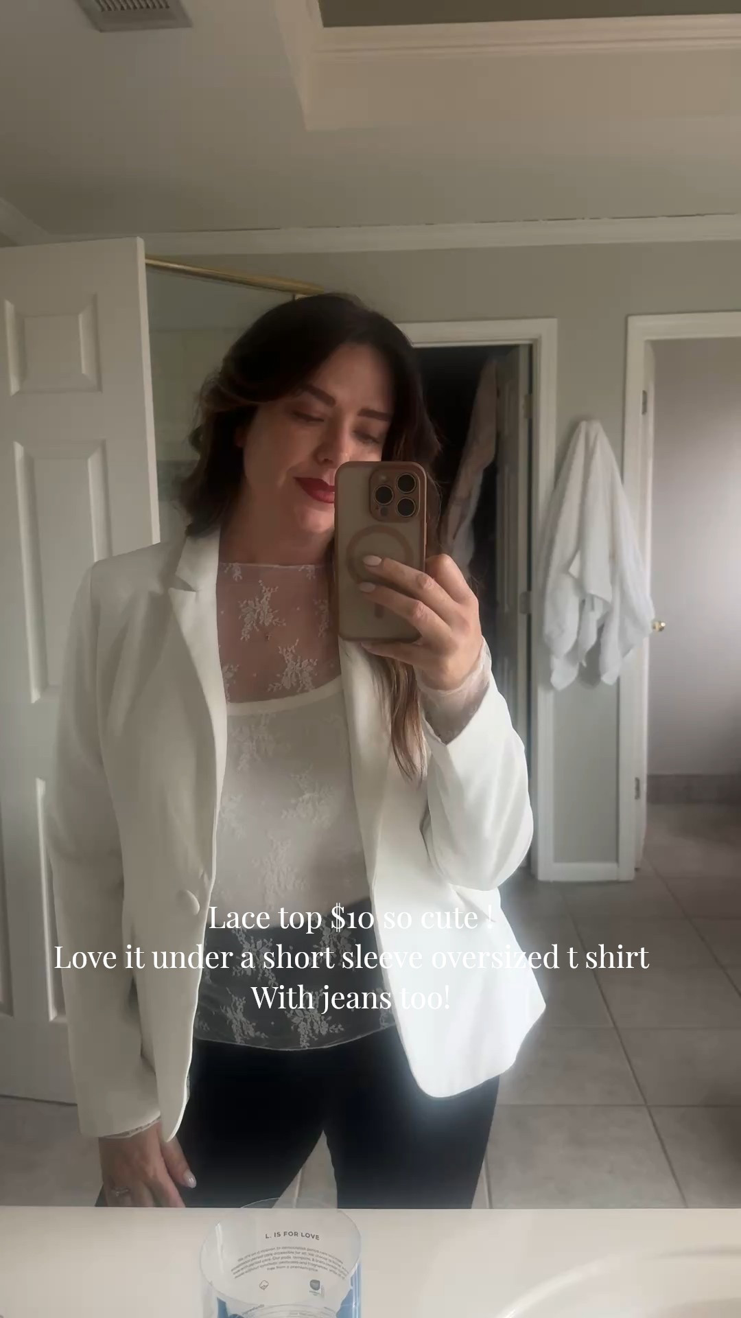 My favorite brand of this top on Amazon and I wear it all the time. Love it u see an oversized white t shirt and denim with sneakers too! The perfect girly pop top! #lacetop #designerinspired #

#LTKootd #LTKOver40 #LTKWorkwear
