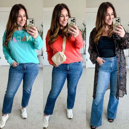 maurices spring jeans wearing 12 in all 3 styles, L in all tops 

#LTKcurves #LTKunder100 #LTKunder50