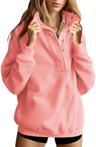 Hnodov Womens Oversized Sweatshirt Button Up Henley Pullover Shirts Fall Casual Long Sleeve Tops ... | Amazon (CA)
