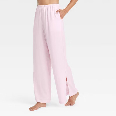 Women's Satin Pajama Pants - Auden™ Pink XL | Target