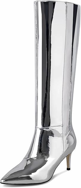 wetkiss Knee High Boots for Women, with Stiletto Heel and Pointed Toe Design, Classic and Sexy | Amazon (US)