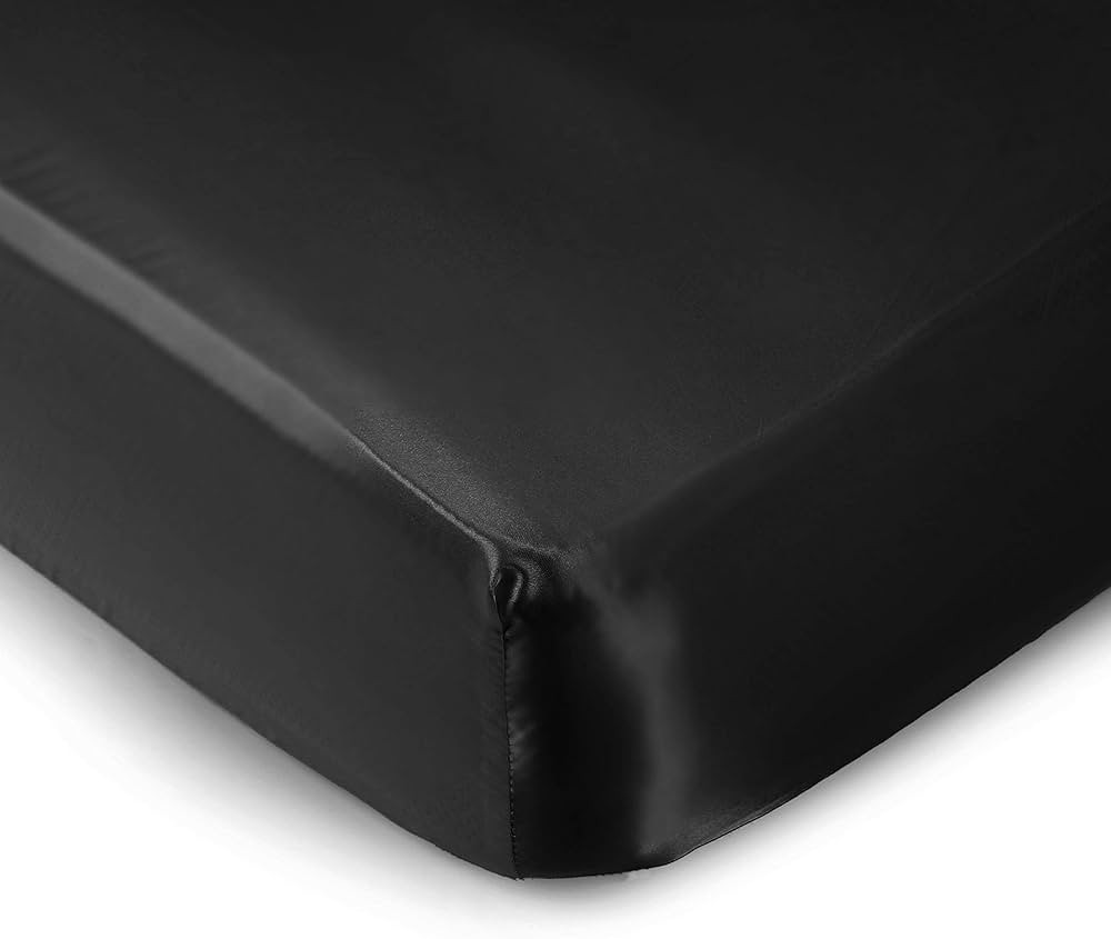 Pro Goleem Satin Soft Crib Sheet Great for Baby with Sensitive Hair Silky Baby Mattress Sheet Bla... | Amazon (US)