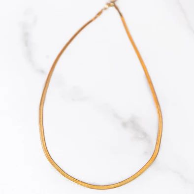 Herringbone Snake Chain Necklace | Stainless Steel | Golden Thread