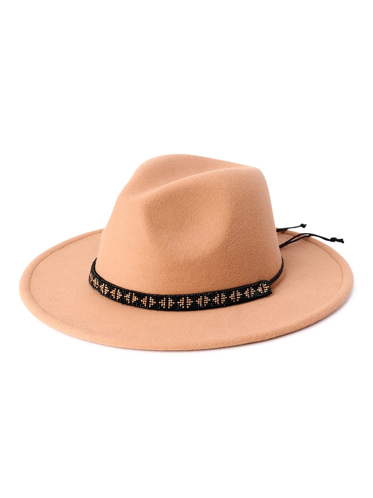 Time and Tru Adult Women's Beaded Trim Fedora - Walmart.com | Walmart (US)