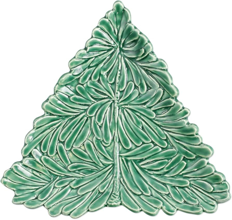 Vietri Lastra Holiday Figural Tree Small Plate, 8.5” Christmas Snack, Dessert & Appetizer Serve... | Amazon (US)