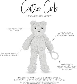 Ryan & Rose Cutie Cub Pacifier Holder Animal (Grey) | Amazon (US)