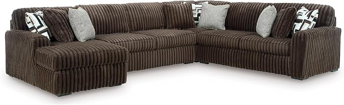 Signature Design by Ashley Midnight-Madness Casual U-Shaped Anti Sag 4-Piece Sectional with Chais... | Amazon (US)