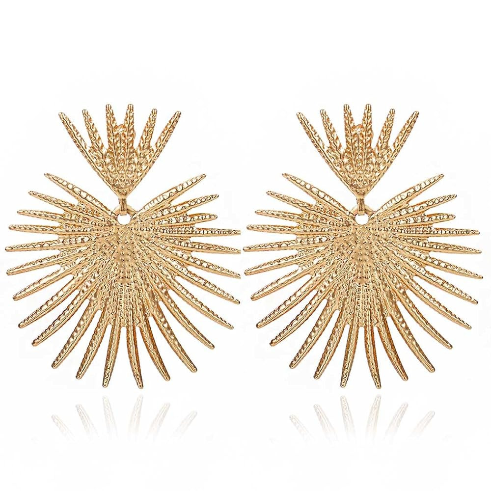Heart Dangle Earrings Studs Gold Star Statement Earrings Flower Geometric Exaggerated Earrings Pu... | Amazon (US)