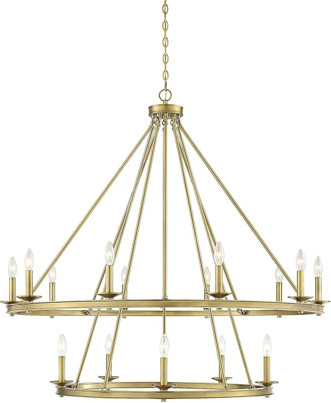Savoy House 1-312-15-322 Middleton 15-Light Warm Brass Modern Farmhouse Industrial Circular Ring ... | Amazon (US)